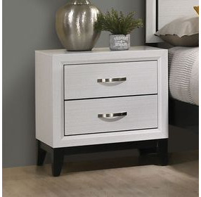 Errico White 2 Drawer Nightstand