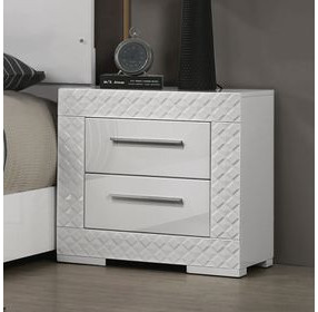 Whitby White 2 Drawer Nightstand