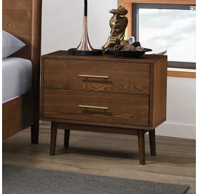 Tromso Walnut 2 Drawer Nightstand