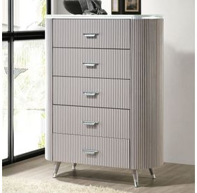 Aldridge Light Gray 5 Drawer Chest