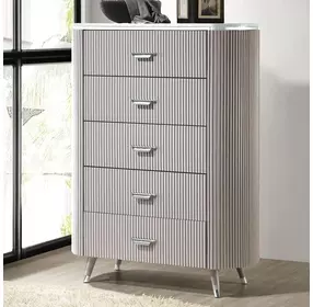 Aldridge Light Gray 5 Drawer Chest