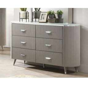Aldridge Light Gray 6 Drawer Dresser