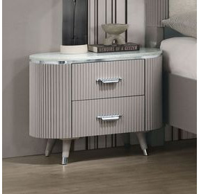 Aldridge Light Gray 2 Drawer Nightstand