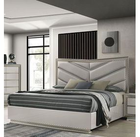 Ventnor Gray Queen Upholstered Platform Bed with LED Light