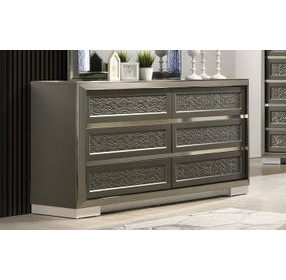 Leyland Dark Gray 6 Drawer Dresser