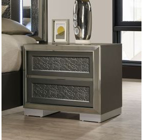 Leyland Dark Gray 2 Drawer Nightstand