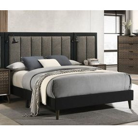 Chalfont Upholstered Panel Bed with Wall Panel