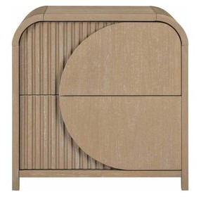 Tangentry Natural 2 Drawer Nightstand with USB Charging
