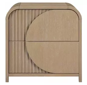 Tangentry Natural 2 Drawer Nightstand with USB Charging