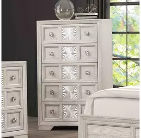 Argenthart Light Gray 5 Drawer Chest