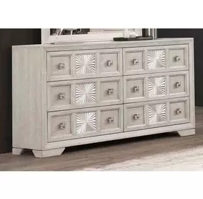 Argenthart Light Gray 6 Drawer Dresser