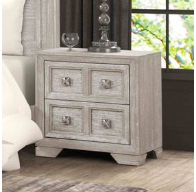 Argenthart Light Gray 2 Drawer Nightstand