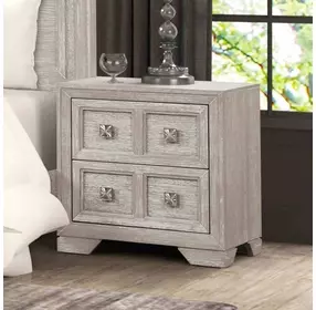 Argenthart Light Gray 2 Drawer Nightstand