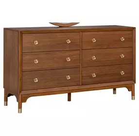 Hepburne Walnut 6 Drawer Dresser