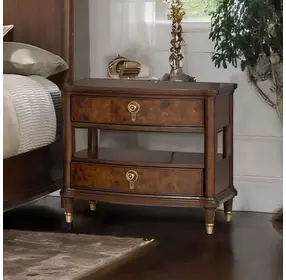 Westerham Dark Cherry 2 Drawer Nightstand with USB Charging and LED