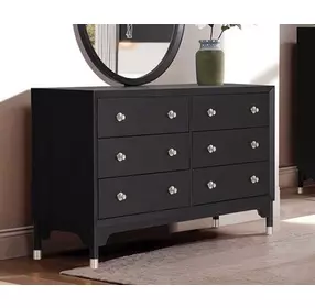 Torrance Black 6 Drawer Dresser