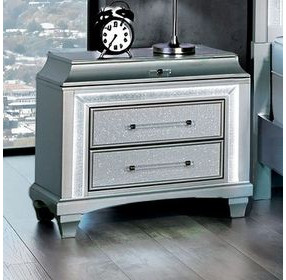Galea Gray 2 Drawer Nightstand with LED