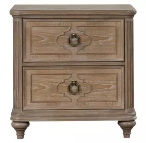 Lyris Rustic Oak 2 Drawer Nightstand with USB Charging
