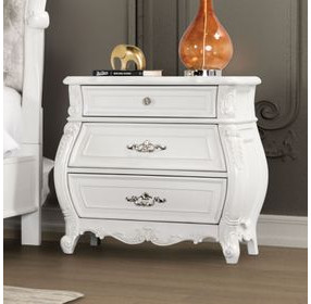 Valentini White 3 Drawer Nightstand