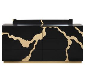 Goldsberg Black and Gold 6 Drawer Dresser
