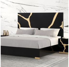 Goldsberg Black and Gold King Platform Bed