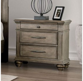 Philomath Aged Oak 3 Drawer Nightstand