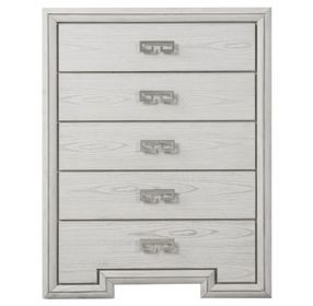 Basilone Rustic White 5 Drawer Chest