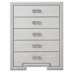 Basilone Rustic White 5 Drawer Chest