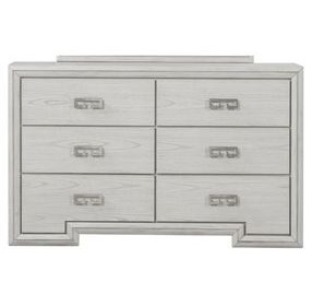 Basilone Rustic White 6 Drawer Dresser
