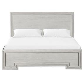 Basilone Rustic White King Panel Bed