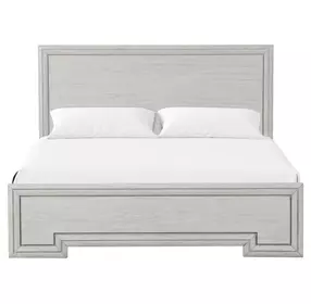 Basilone Rustic White Queen Panel Bed