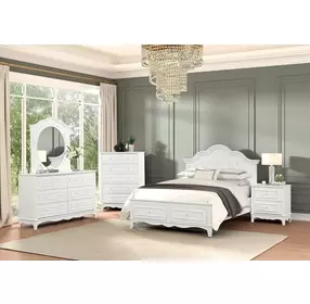 Naucalpan White Upholstered Storage Panel Bedroom Set