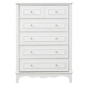 Naucalpan White 5 Drawer Chest