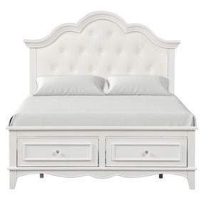 Naucalpan White Full Upholstered Storage Platform Bed