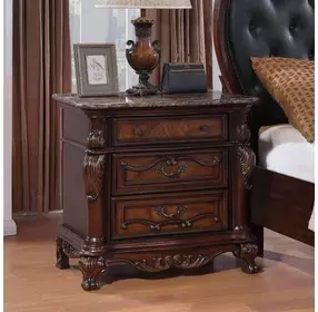 Ventresca Dark Cherry 3 Drawer Nightstand