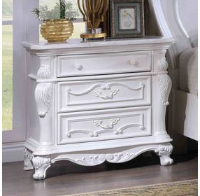 Ventresca White 3 Drawer Nightstand