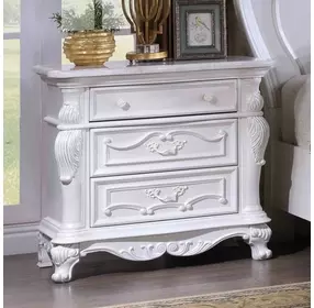 Ventresca White 3 Drawer Nightstand