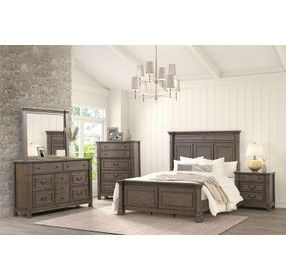 Huddersfield Dark Walnut Panel Bedroom Set