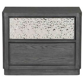 Sterling West Ash Gray 2 Drawer Nightstand with USB Charging