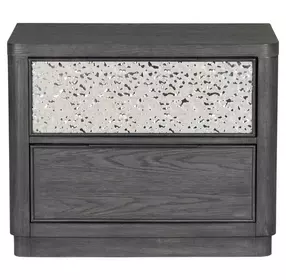 Sterling West Ash Gray 2 Drawer Nightstand with USB Charging
