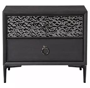 Bashford Espresso 2 Drawer Nightstand with USB Charging