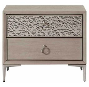 Bashford Natural Oak 2 Drawer Nightstand with USB Charging