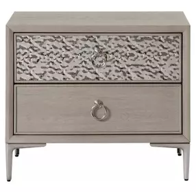 Bashford Natural Oak 2 Drawer Nightstand with USB Charging