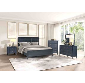 Altamira Malta Blue Panel Bedroom Set