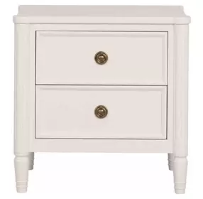 Altamira White 2 Drawer Nightstand with USB Charging