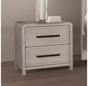 Belize Natural Oak 2 Drawer Nightstand with USB Charging