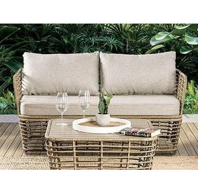 Johari Beige Outdoor Bench