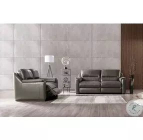Altamura Gray Leather Power Reclining Living Room Set