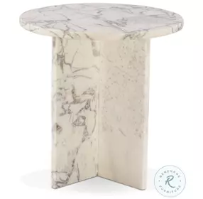 Giza Alabaster Marble 20" Side Table