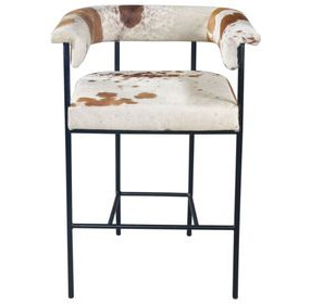 Charleston Beige and Brown Leather Upholstered Counter Height Chair